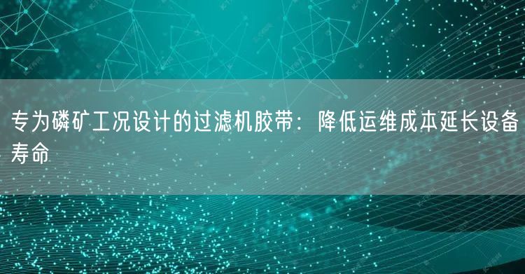 专为磷矿工况设计的过滤机胶带：降低运维成本延长设备寿命