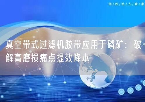 真空带式过滤机胶带应用于磷矿：破解高磨损痛点提效降本